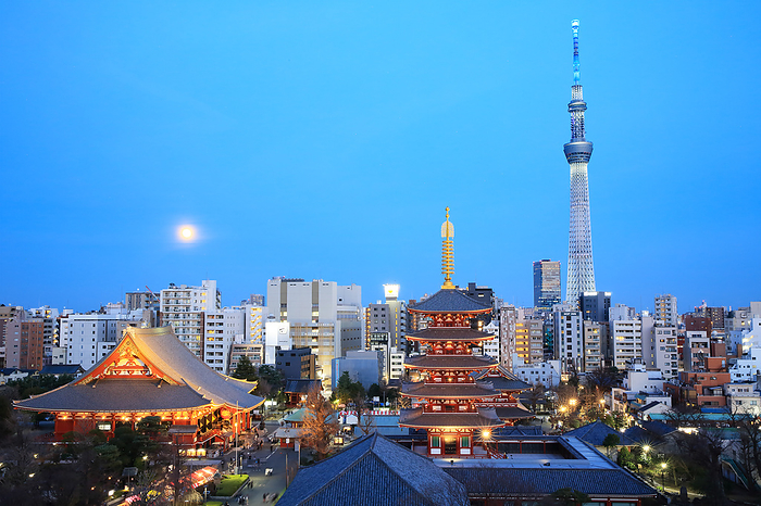 Sensoji Temple and Tokyo Sky Tree lit up Tokyo