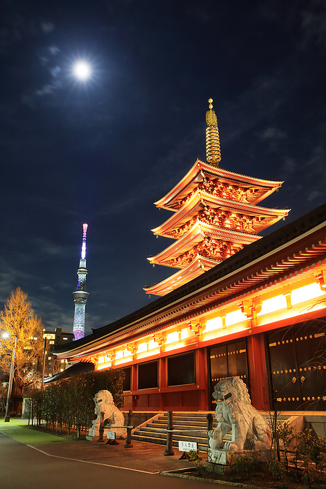 Five-story pagoda of Sensoji Temple and Tokyo Sky Tree Tokyo