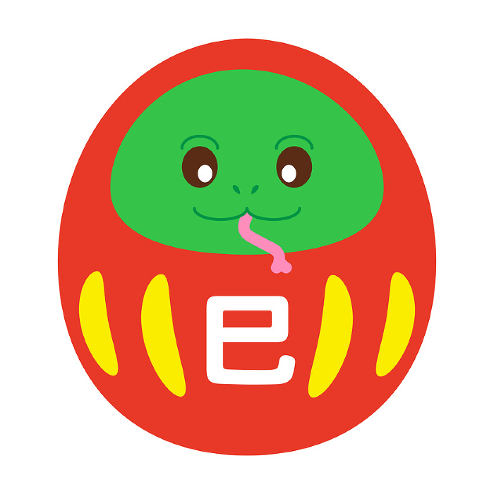 Clip art of Daruma, the Chinese zodiac sign for the year of the snake