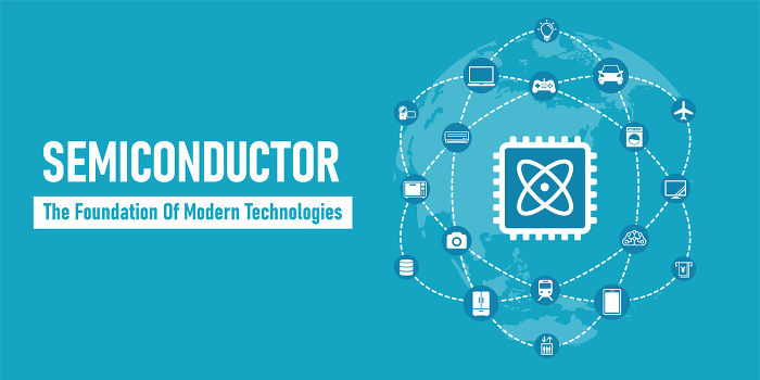 Semiconductors and semiconductor applications Vector illustration