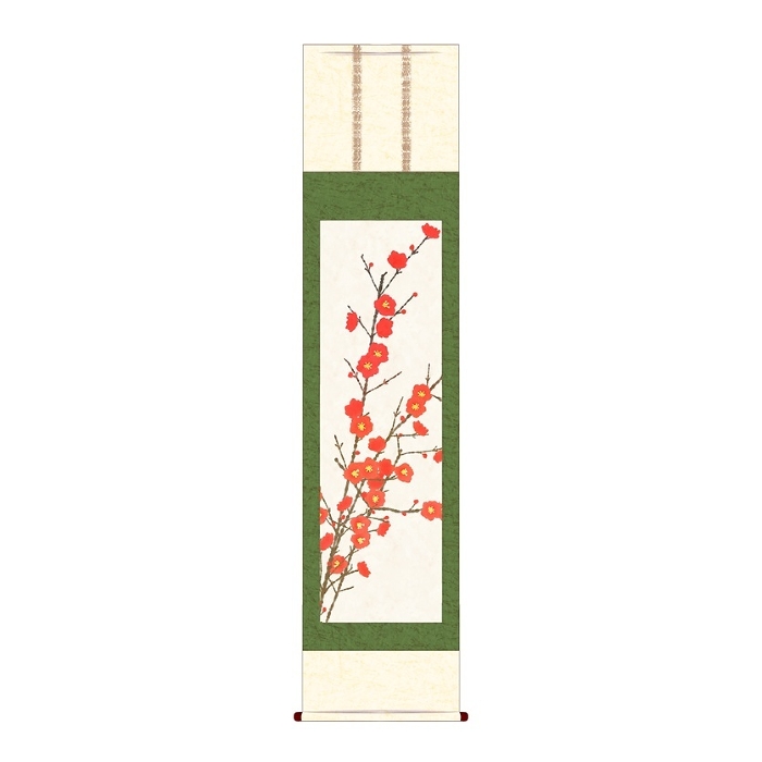 Red wax plum hanging scroll