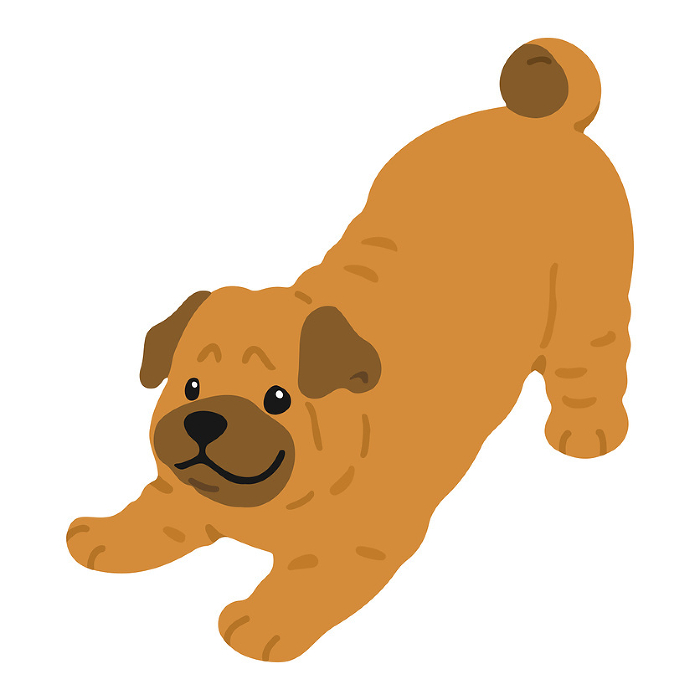 Clip art of simple and cute Shar-Pei inviting you to play No main line