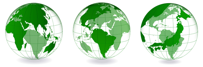 Earth World Map Green Icons