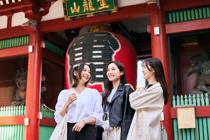 Japanese women chatting and laughing