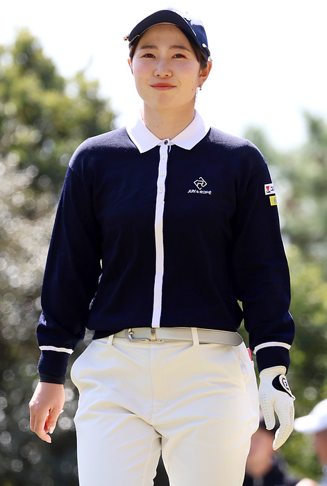 2024 Meiji Yasuda Seimei Ladies Yokohama Tire Golf Tournament, Day 1 Minami Hiruta smiles as she heads for the second hole on the 11th on the first day of the Meiji Yasuda Ladies golf course at Tosa Country Club in Konan City, Kochi Prefecture, March 7, 2024.