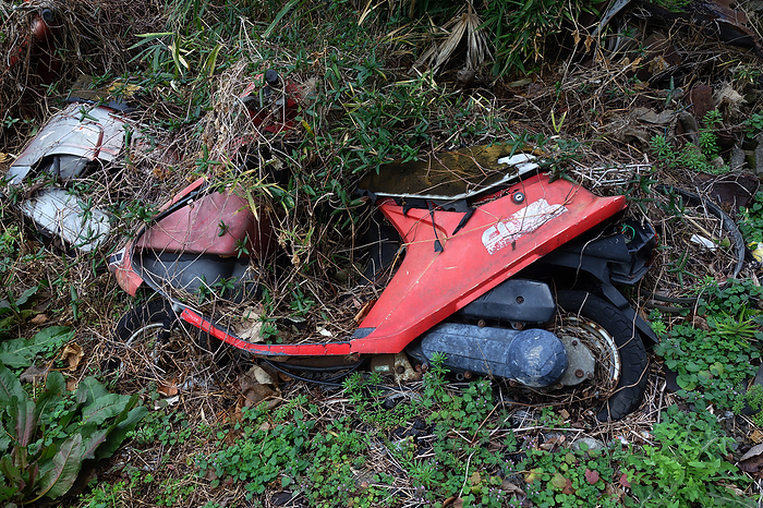 Illegally dumped scooter