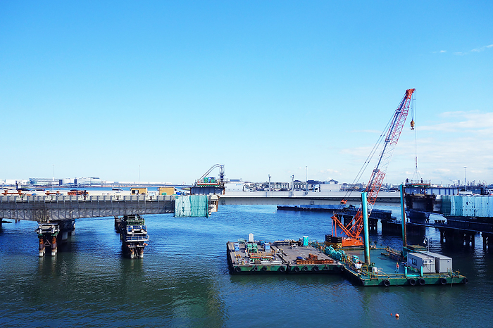 Ota-ku, Tokyo Metropolitan Expressway Daishi Bridge replacement work on the Tama River