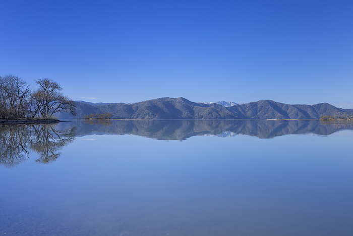 Lake Biwa and Blue Sky Reflection, Shiga, Japan