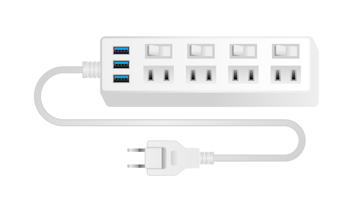 White power adapter _4 plugs & USB type A 3.0 3 ports