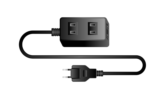 Black power adapter _ 2 plugs