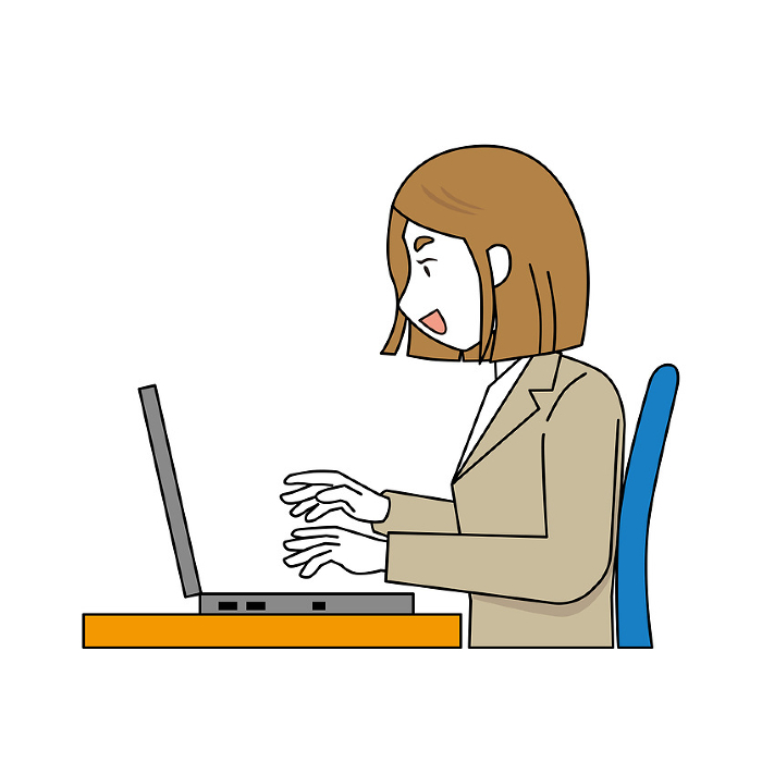 Female employee working at a desk