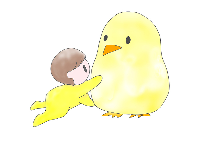 Clip art of baby and chick