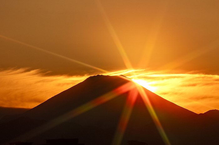 Colors of the sun, Mt. Fuji and clouds Sunset and Mt.
