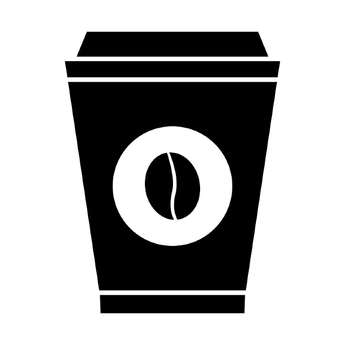 Silhouette icon of a cafe cup. Vector.