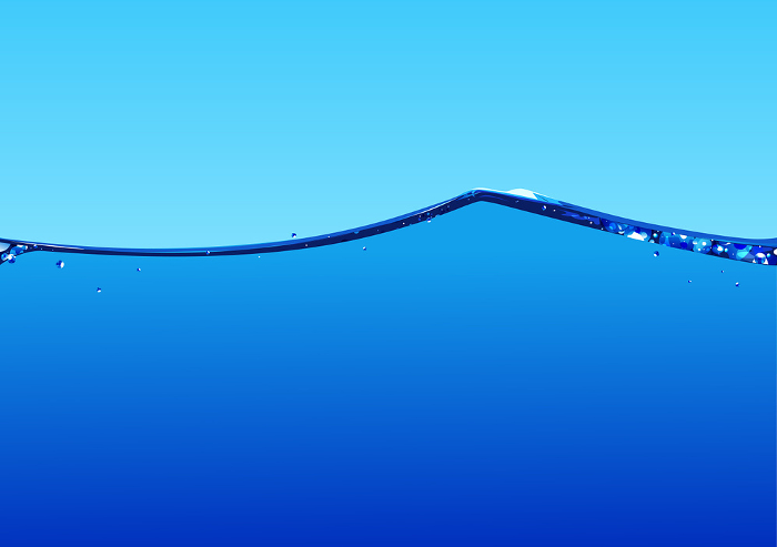 A cool image. The shimmering surface of the water. Fresh and cool blue background.