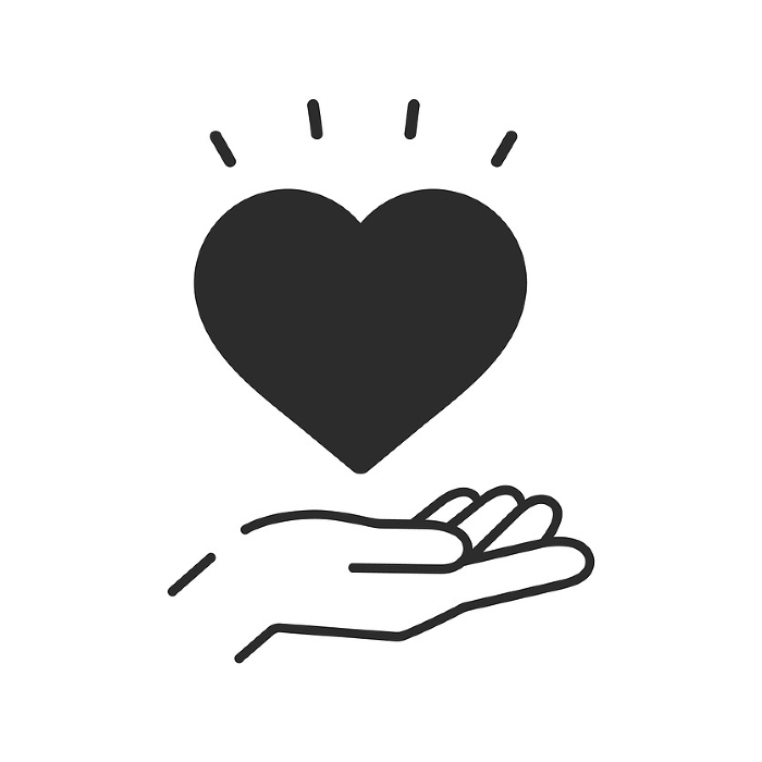 Icon of a person's hand holding a heart - Love, Like, Health Care image files