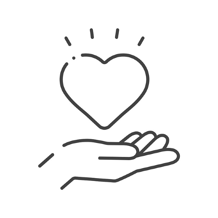 Icon of a person's hand holding a heart - Love, Like, Health Care image files