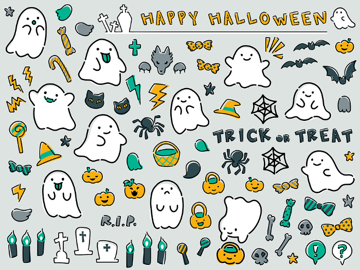 Clip art material of Halloween motif