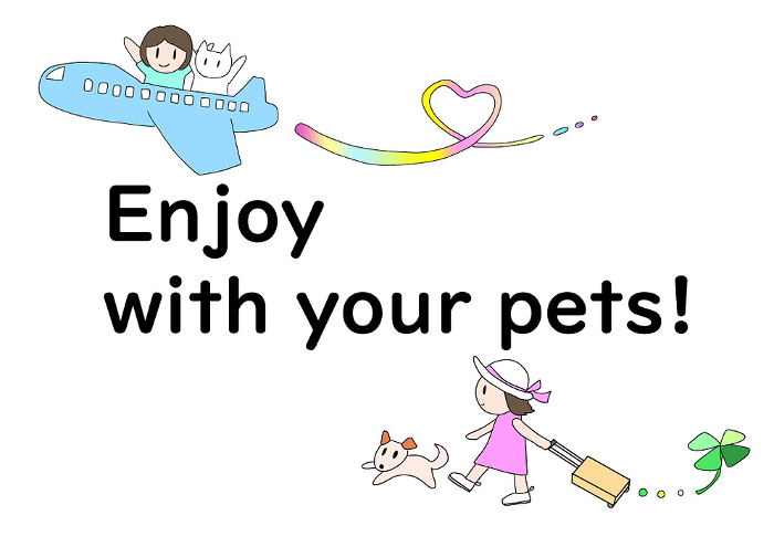 Clip art of traveling with pet