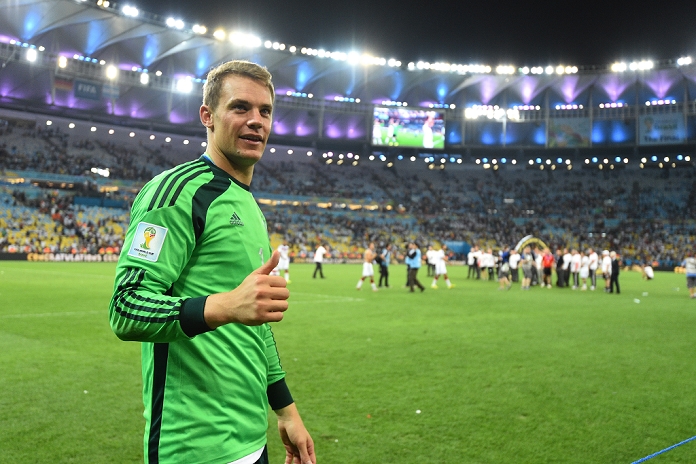 2014 FIFA World Cup Final Germany Wins 4th title in 6 tournaments Manuel Neuer  GER , JULY 13, 2014   Football   Soccer : Manuel Neuer of Germany celebrates after winning the FIFA World Cup Brazil 2014 Final match between Germany 1 0 Argentina at Estadio do Maracana in Rio De Janeiro, Brazil.  Photo by Photoraid AFLO 