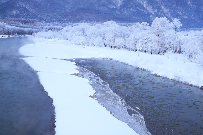 Sorachi River and fog ice Hokkaido