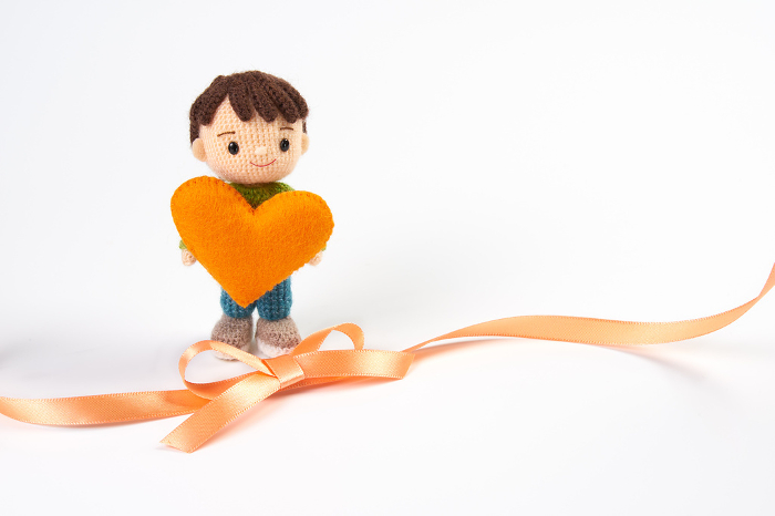 Amigurumi doll Orange ribbon