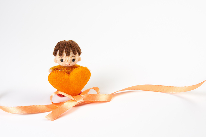 Amigurumi doll Orange ribbon