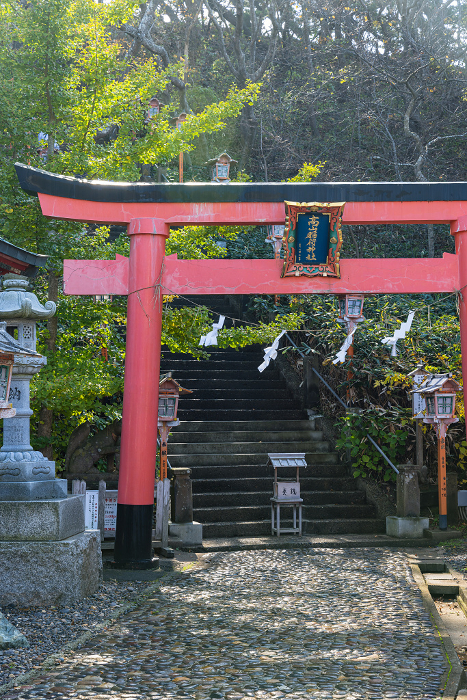 Torii at the entrance of Takayama Inari Shrine in Tsugaru, Aomori, Japan