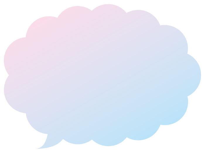 Illustration of speech balloon 18 [Two pastel color gradation (pink and light blue)