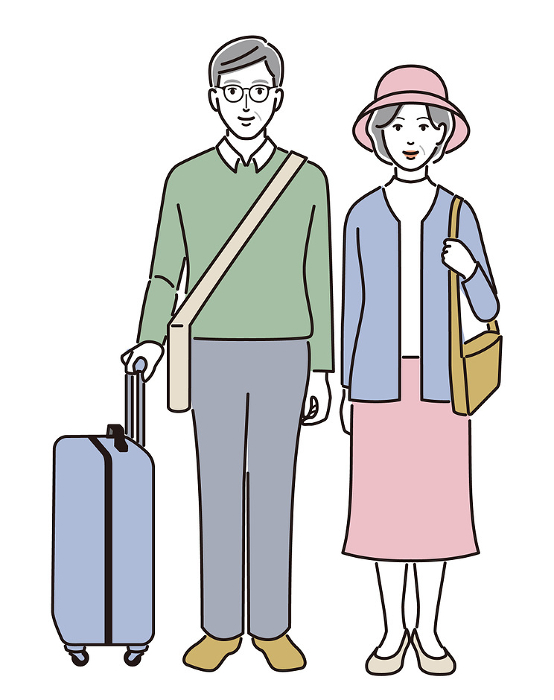 Senior couple traveling