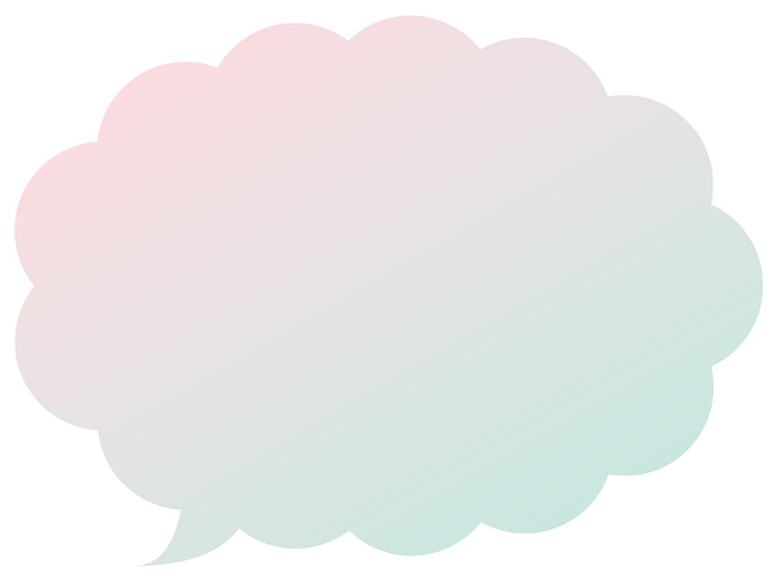 Illustration of speech balloon 18 [Two pastel color gradation (pink and green)