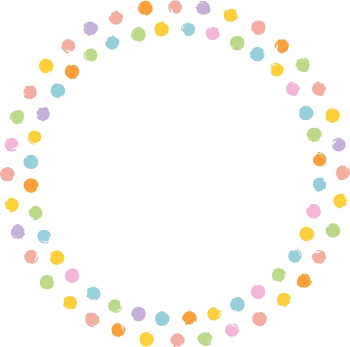 Double circle made with cute hand-drawn dots