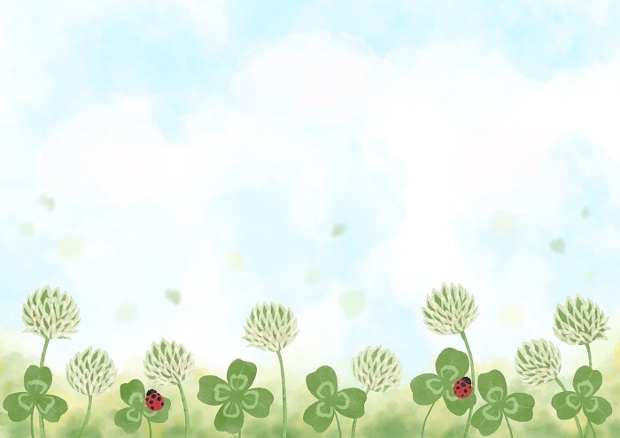 Clover Background Illustration in Watercolor