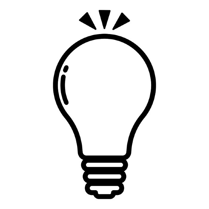 Light bulb icon Line drawing