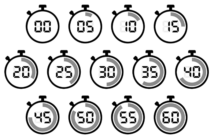 Vector illustration set of stopwatch and timer