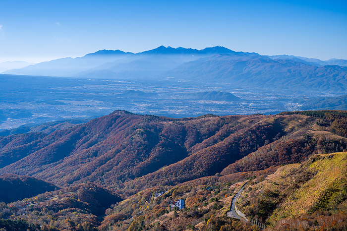 Southern Alps seen from Kurumayama in autumn, Nagano Prefecture