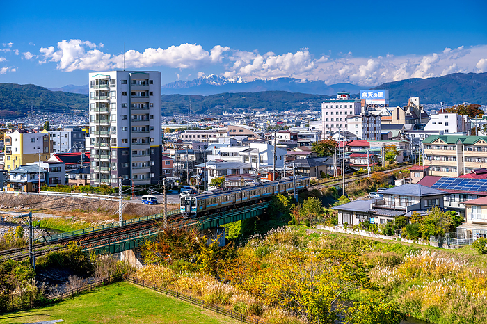 Chino Townscape and Chuo Main Line, Nagano Prefecture