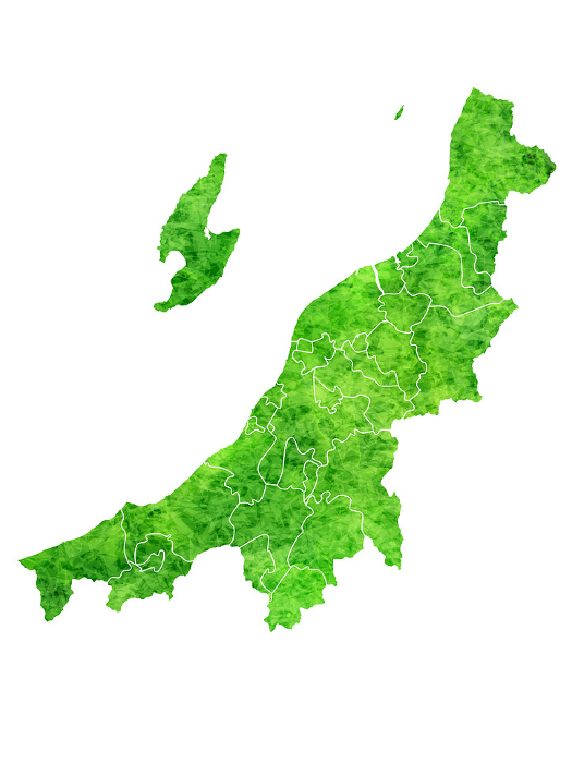 Niigata Map Green Watercolor Icon