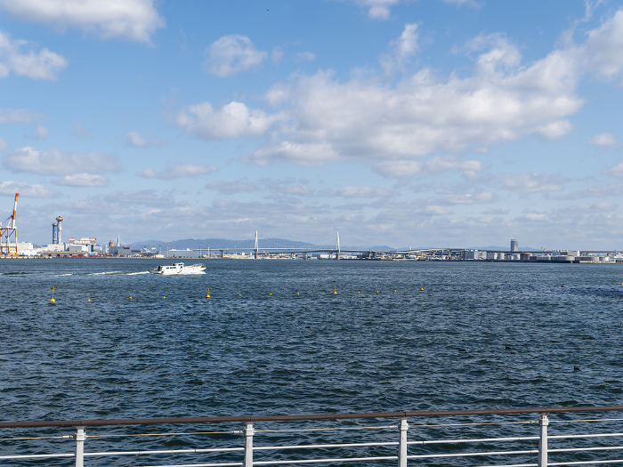 Scenery of Osaka Port with blue sky
