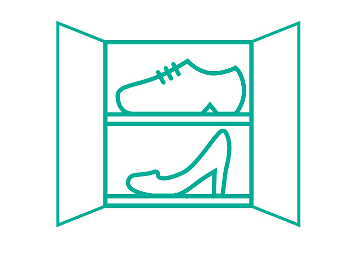 Residential real estate equipment Shoe closet icon Pictogram Symbols for real estate, construction, and condominiums