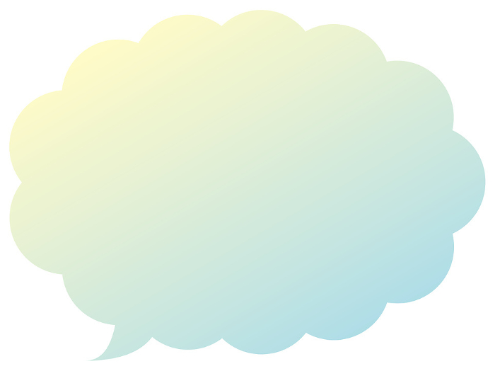 Illustration of speech balloon 18 [Two pastel color gradation (yellow and light blue)