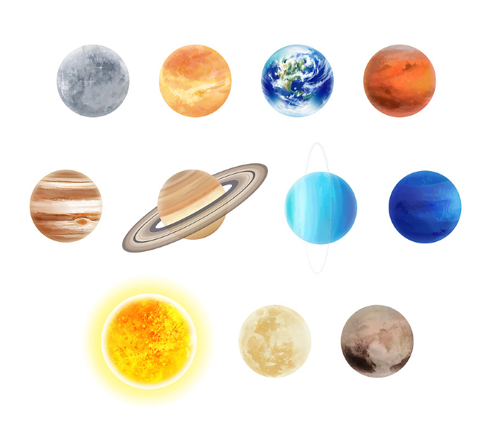 Clip art of Solar System Objects