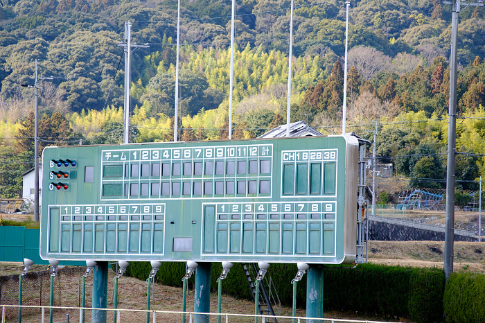 Baseball field scoreboard