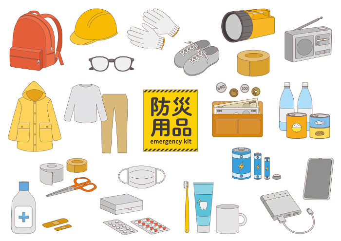 Set of illustrations of emergency supplies_2