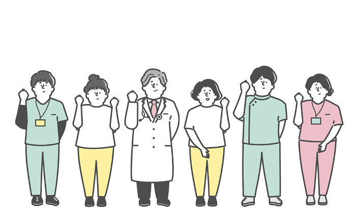 Medical Care Worker Illustration Set