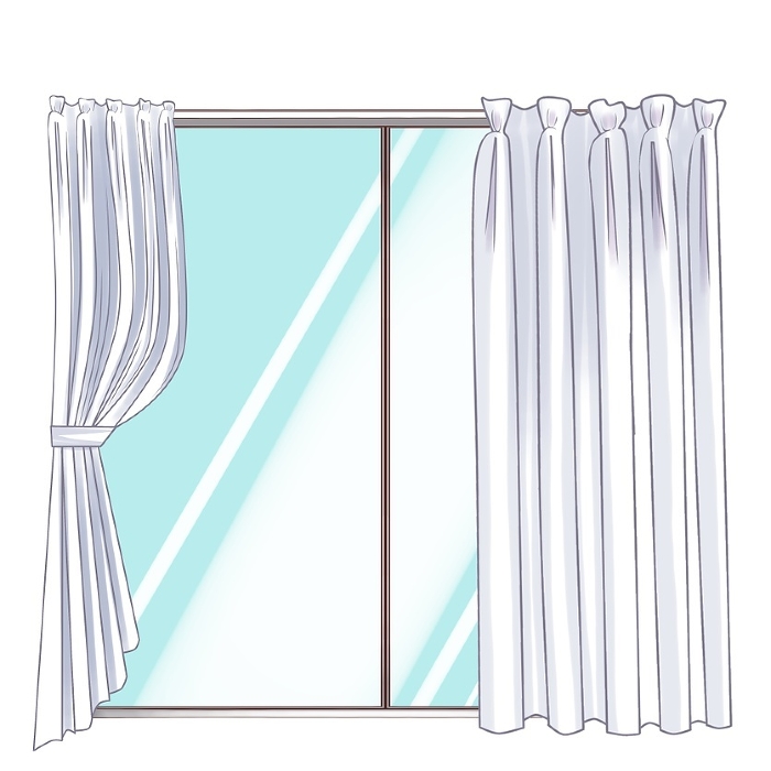 White curtains and windows