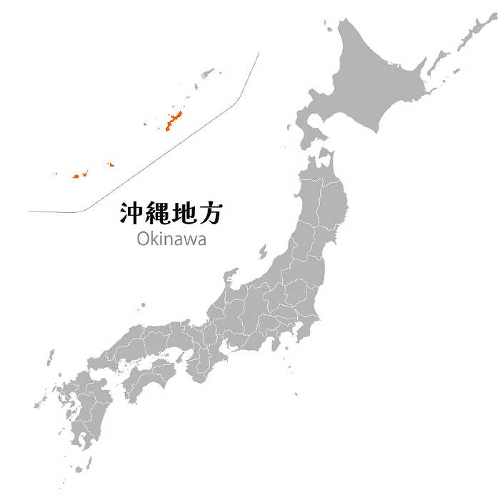 Okinawa Region in the Japanese Archipelago, Map of Japan