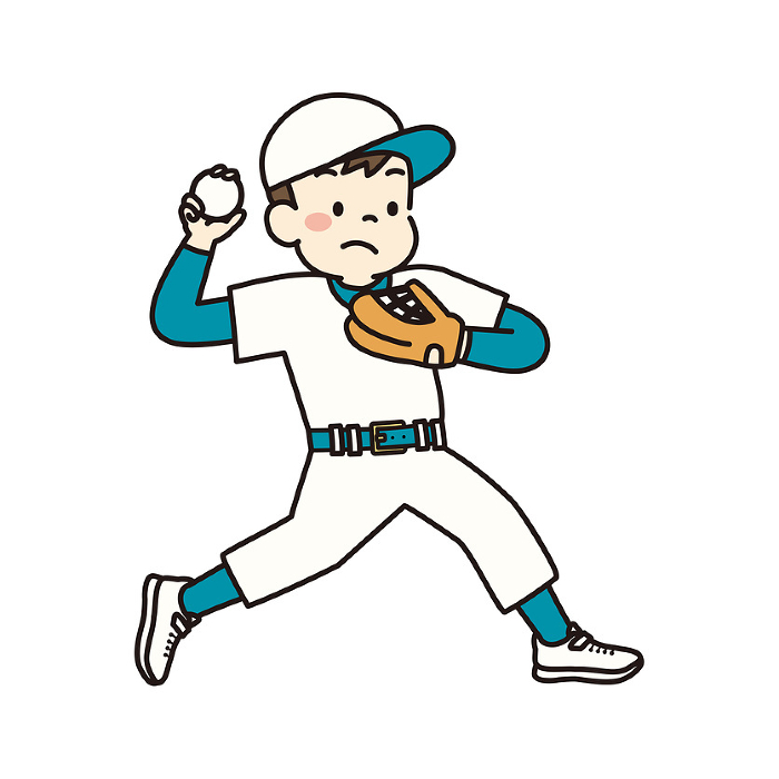 Clip art of child playing baseball pitcher