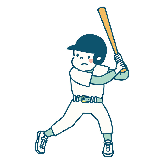 Clip art of child playing baseball batter Simple