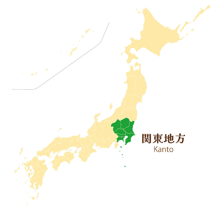 Kanto region in the Japanese archipelago, prefectures of Kanto region